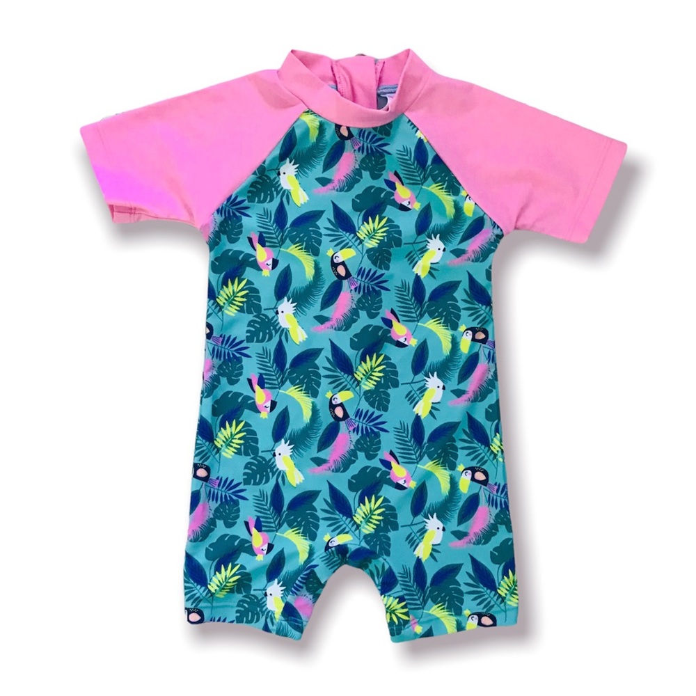 NWOT Matalan Tropical Print Rashguard Size 6-9 Months